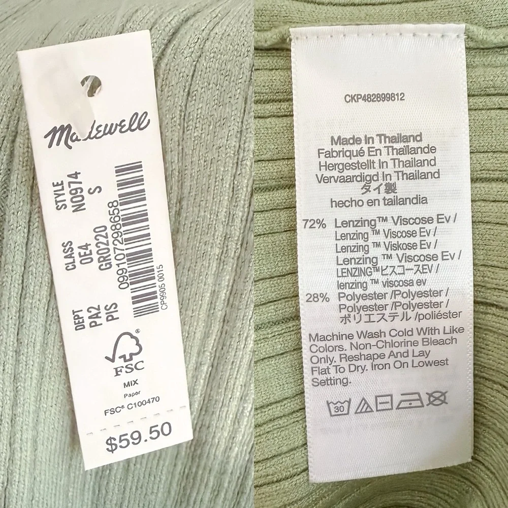 Madewell The Signature Knit Scoopneck Sweater Tank in Pistachio Green Women’s S - Picture 9 of 11